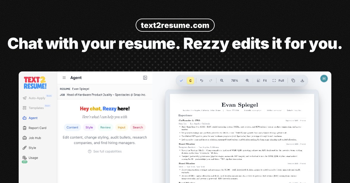 Text2resume